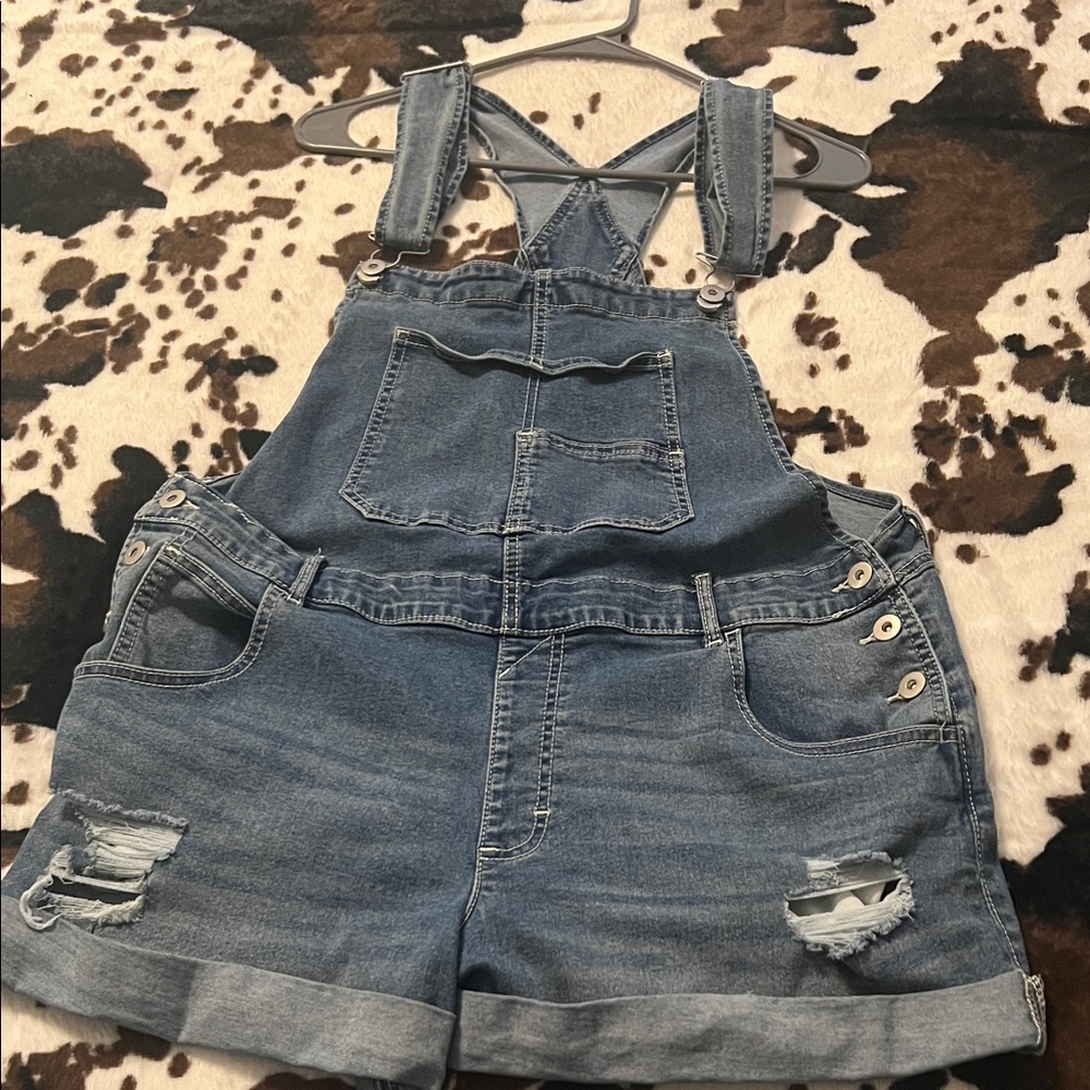 Denim Short Overalls - Classic Blue